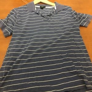 J Crew Cotton Blue Striped Polo